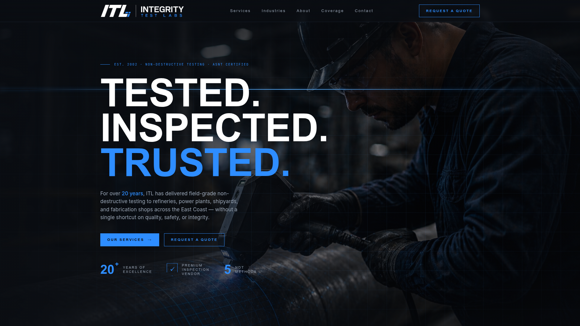 Integrity Test Labs redesign